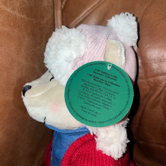 NWT NIB Starbucks® 118th Ed. Bearista® Girl Bear - Pink Trapper Sherpa Hat - Picture 5 of 16
